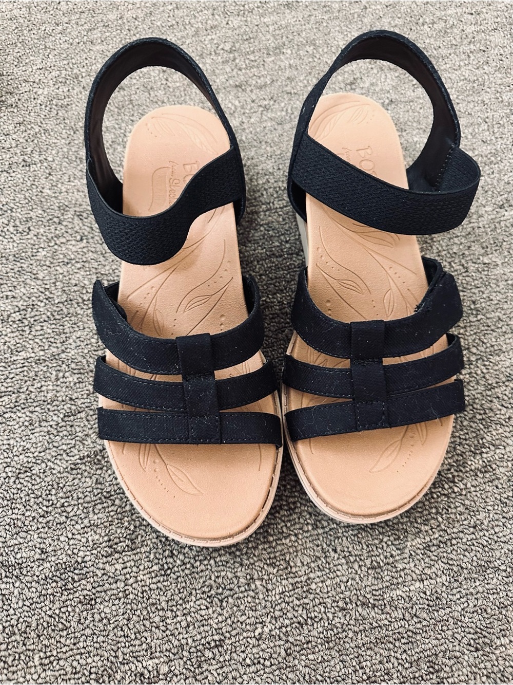 Skechers Black Strappy Comfort Sandals
